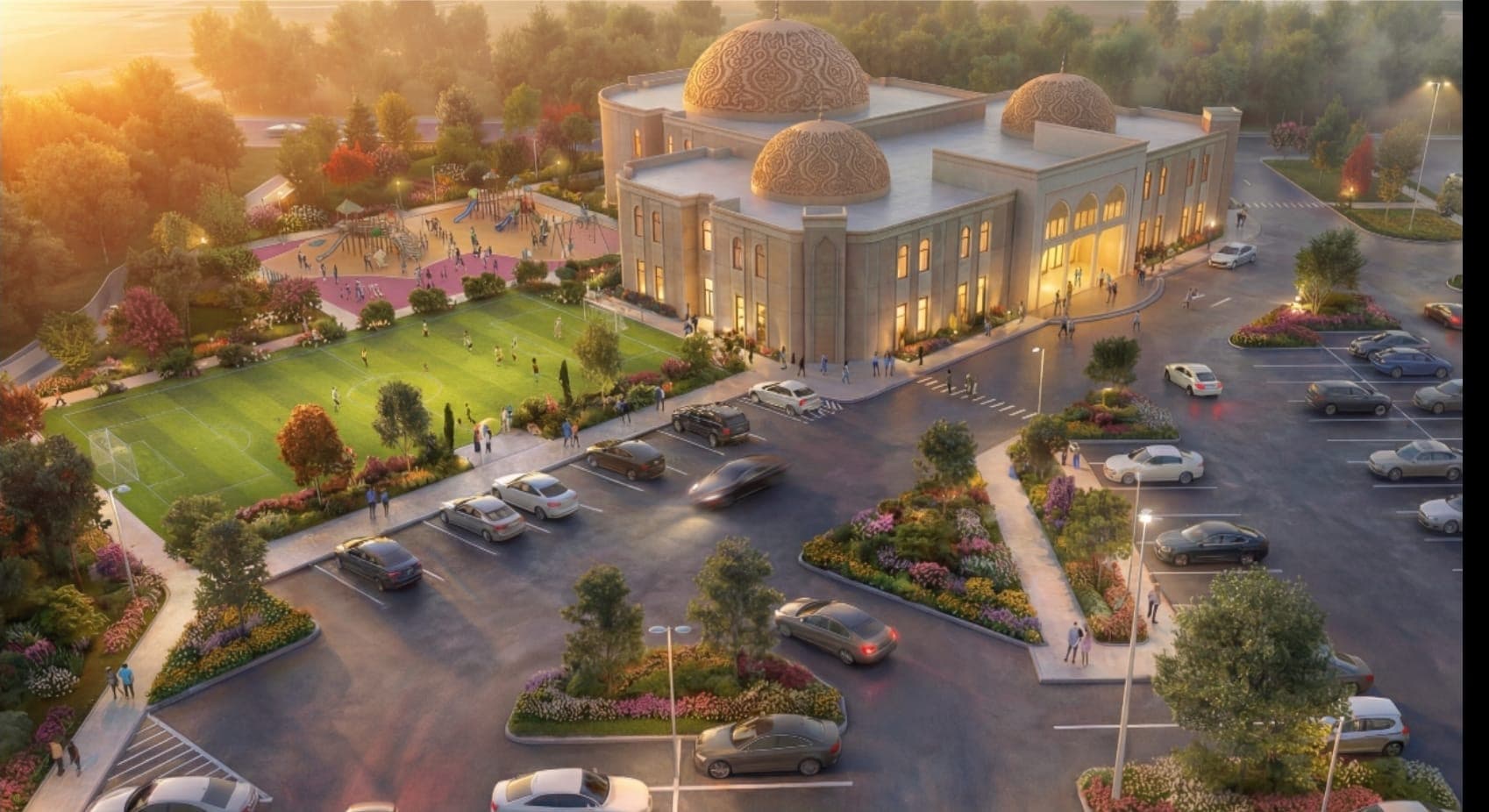 Architectural rendering of the new Shadow Creek Muslim Community Center